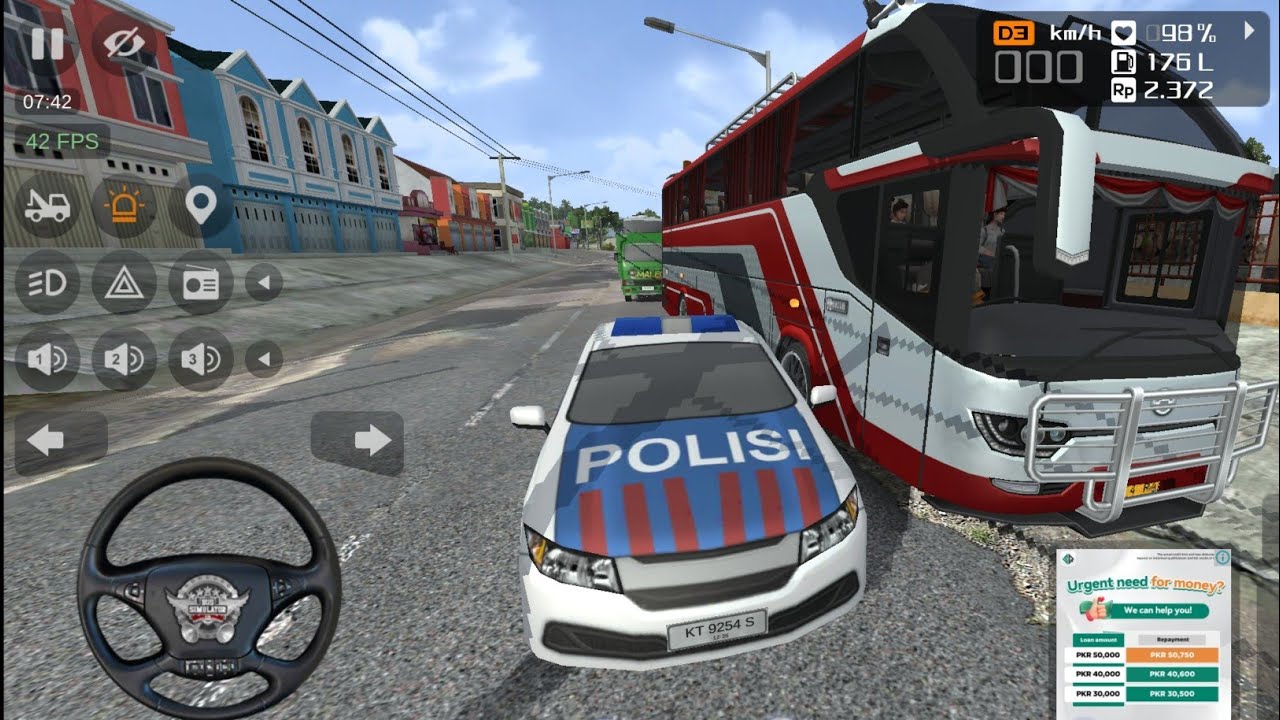 Bus simulator Indonesia | study tour borobudur temple complete| police na pakar leya |part 77