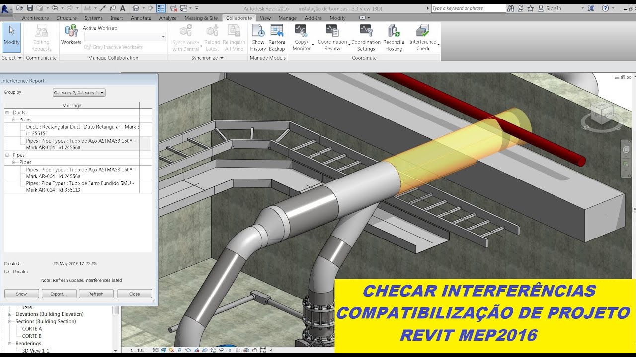 Aula Revit MEP | Compatibilização de Projeto/interferências| Instalação de Bomba PARTE5