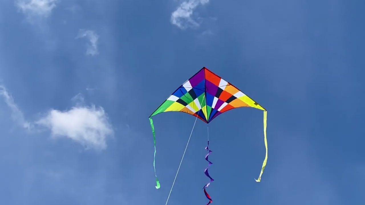 HQ Single Line Kites - Delta Rainbow Checker