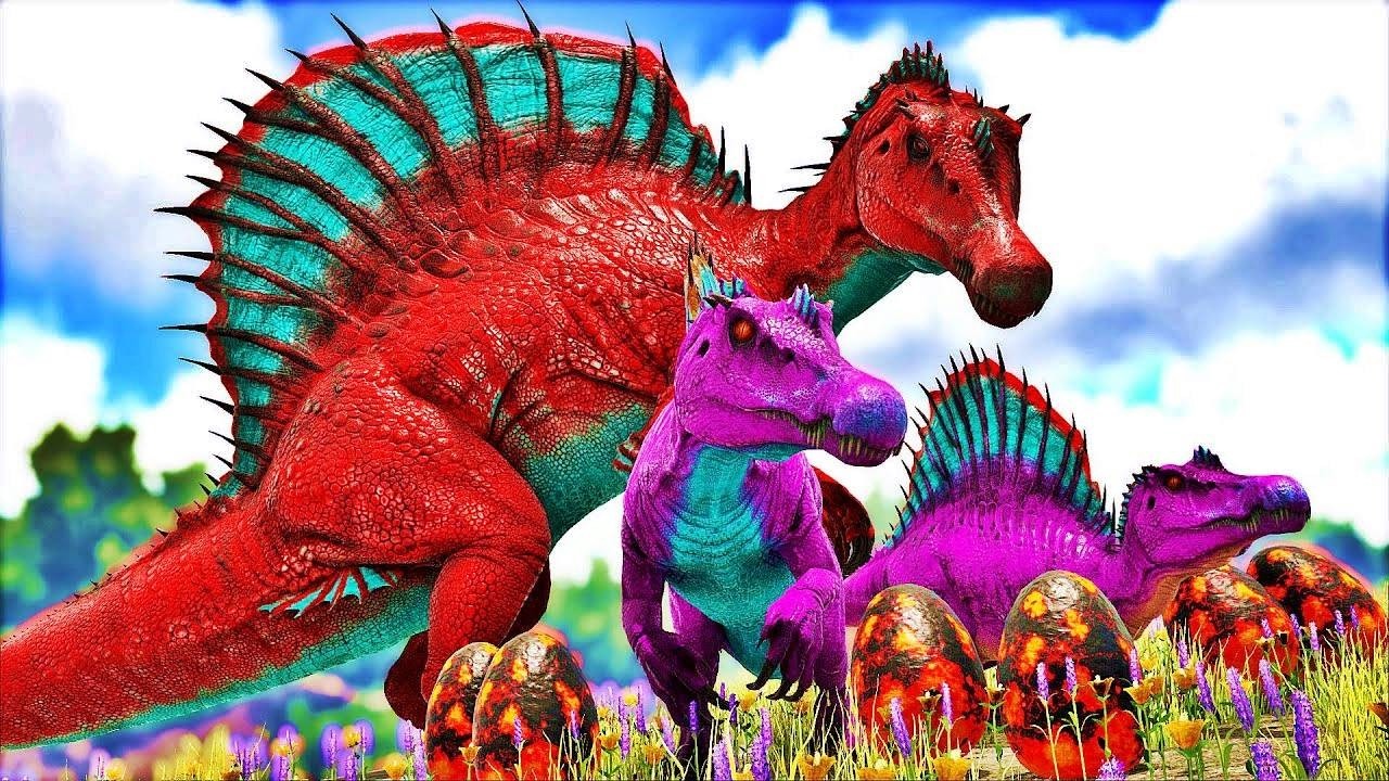 A História do Bebê Spino Até Adulto e Ter Bebês! Família ESPINOSSAURO! ARK DINOSSAURO