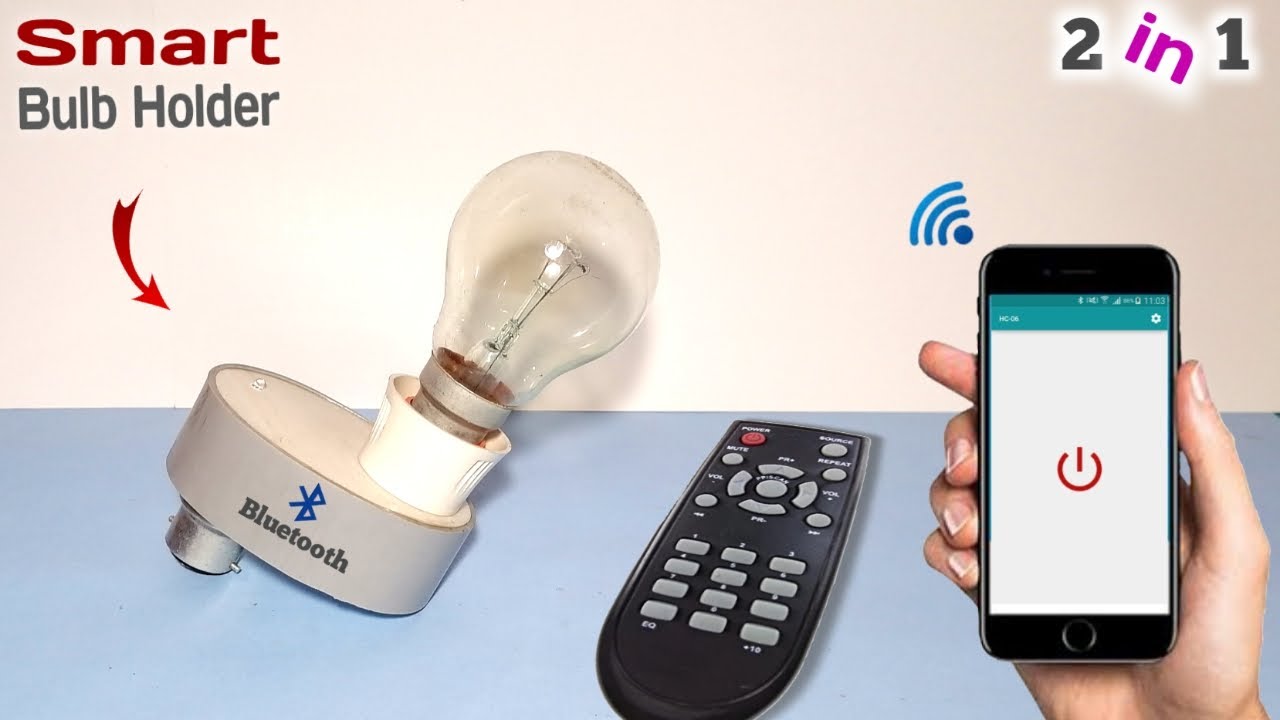 How to Make a Smart Bulb Holder | Bluetooth and IR Remote Control Switch For Light