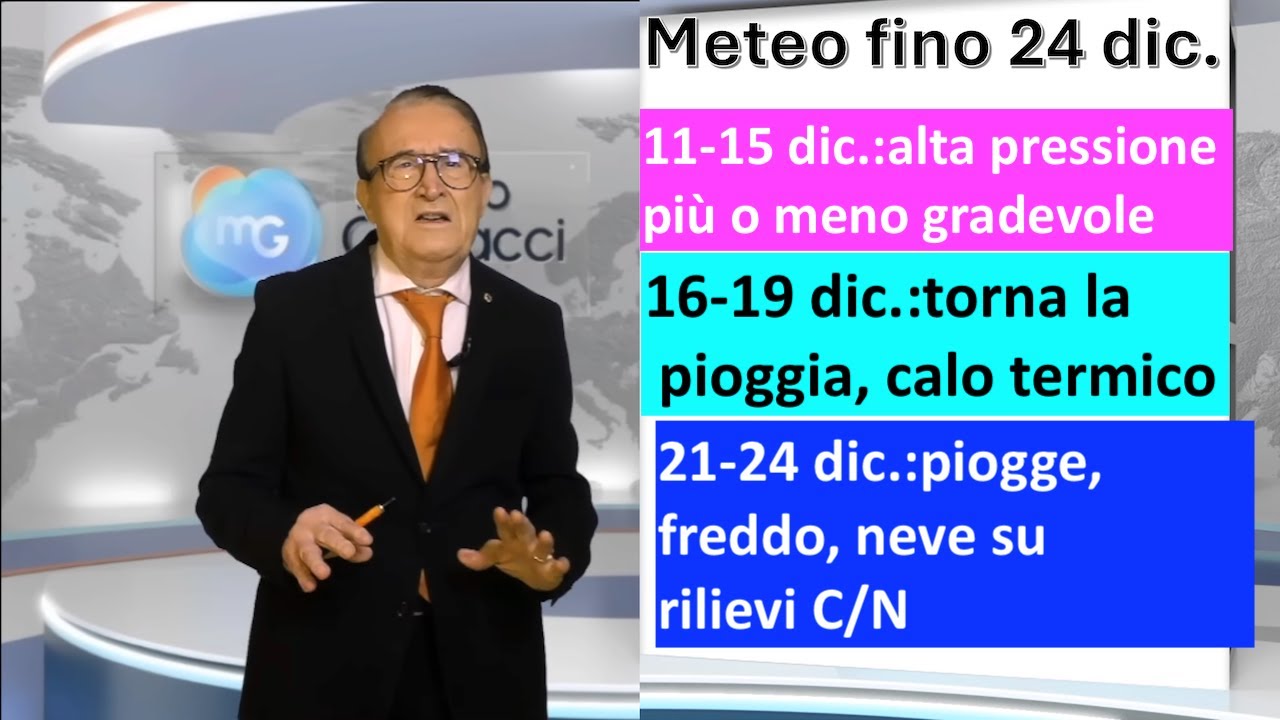 Meteo fino al 24 dicembre.  Confermata la neve per Natale