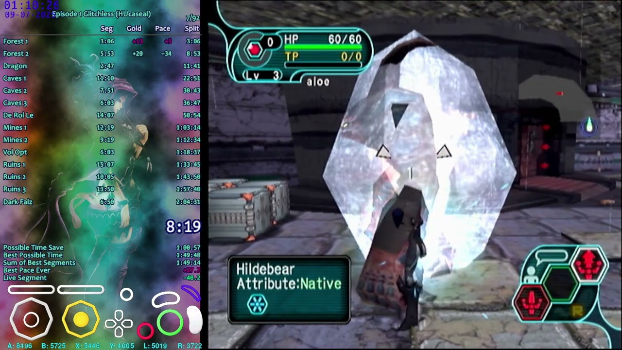 PSO HUcaseal Speedrun 2:04:30