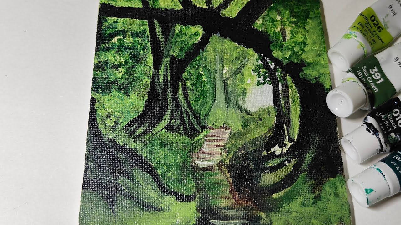 Forest Art Tutorial/ Nature Art☘️🌲
