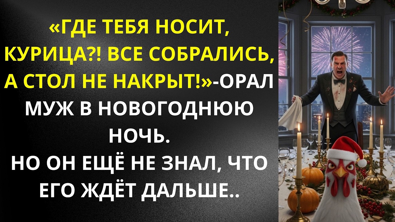 «Где тебя носит, курица ! Стол не накрыт!» — орал муж в Новый год  Но он не знал, что ждёт дальше