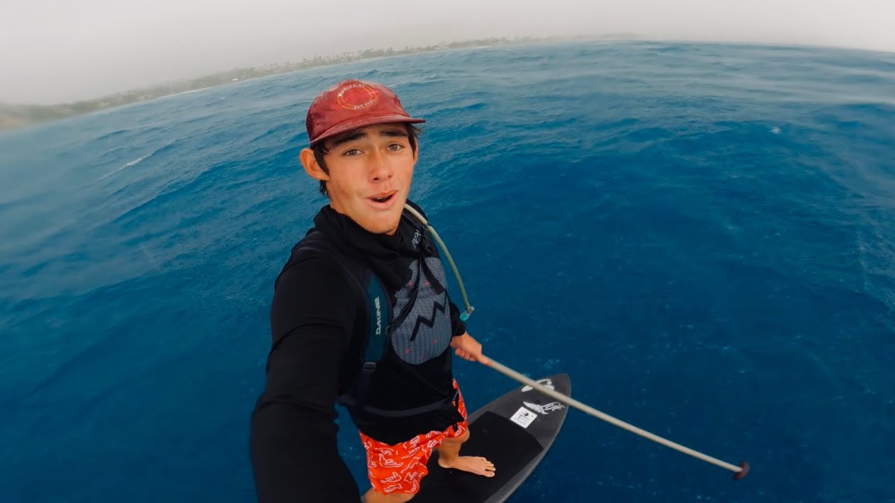 Hydrofoil downwind through a thunderstorm - RAW POV