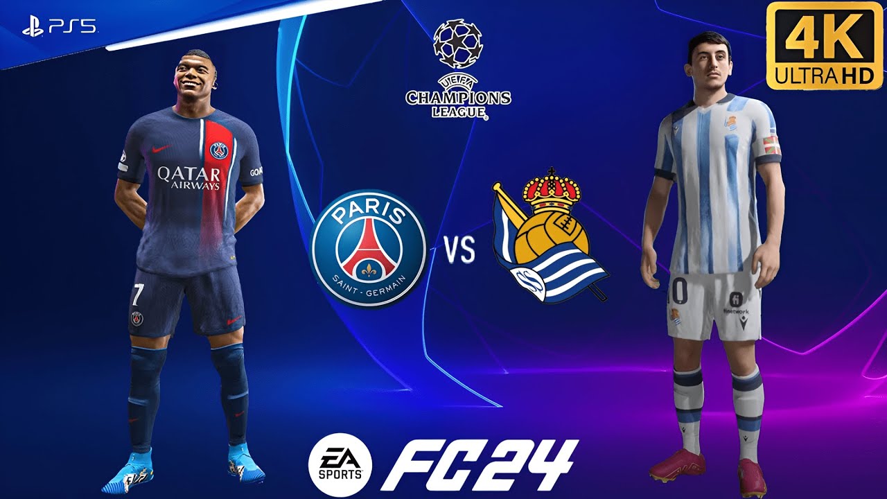 FIFA 24 - PSG vs Real Sociedad | UEFA Champions League Round 16 Full Match | PS5&trade; [4K60]