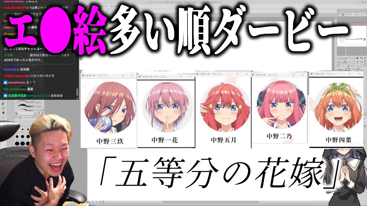 漫画家なら知らない作品のヒロインをエ●絵多い順に並べられるはず【エ●絵多い順ダービー】【五等分の花嫁】