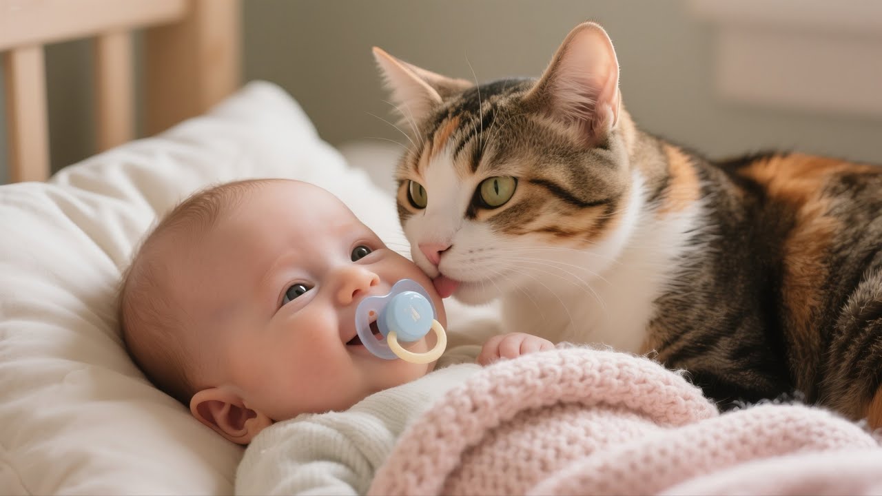 When Kittens and Babies Watch Each Other Like True Siblings