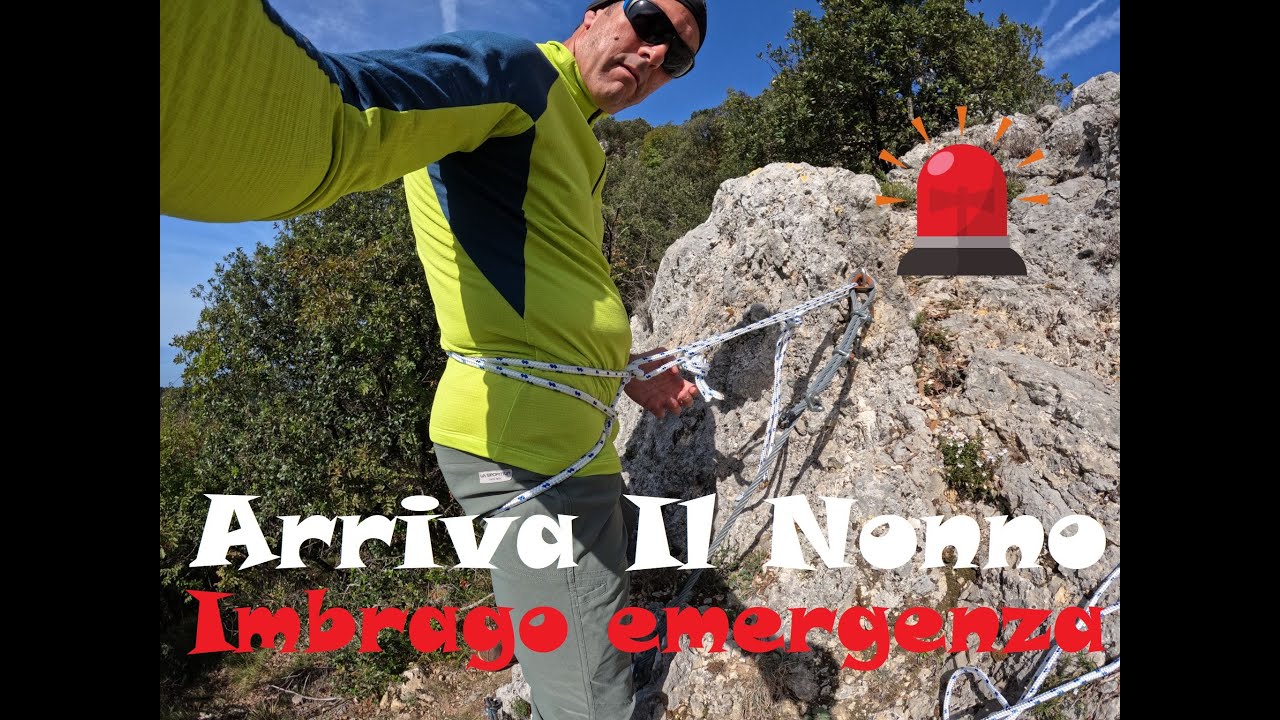Imbrago di emergenza - con solo una corda.