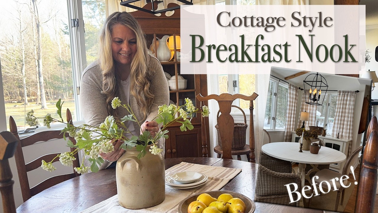 Cottage Style Breakfast Nook Makeover | Antiquing, Decorating & Baking