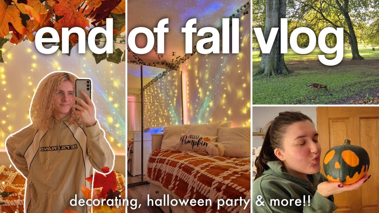 END OF FALL VLOG 🍂 decorating my room, halloween party & more!!