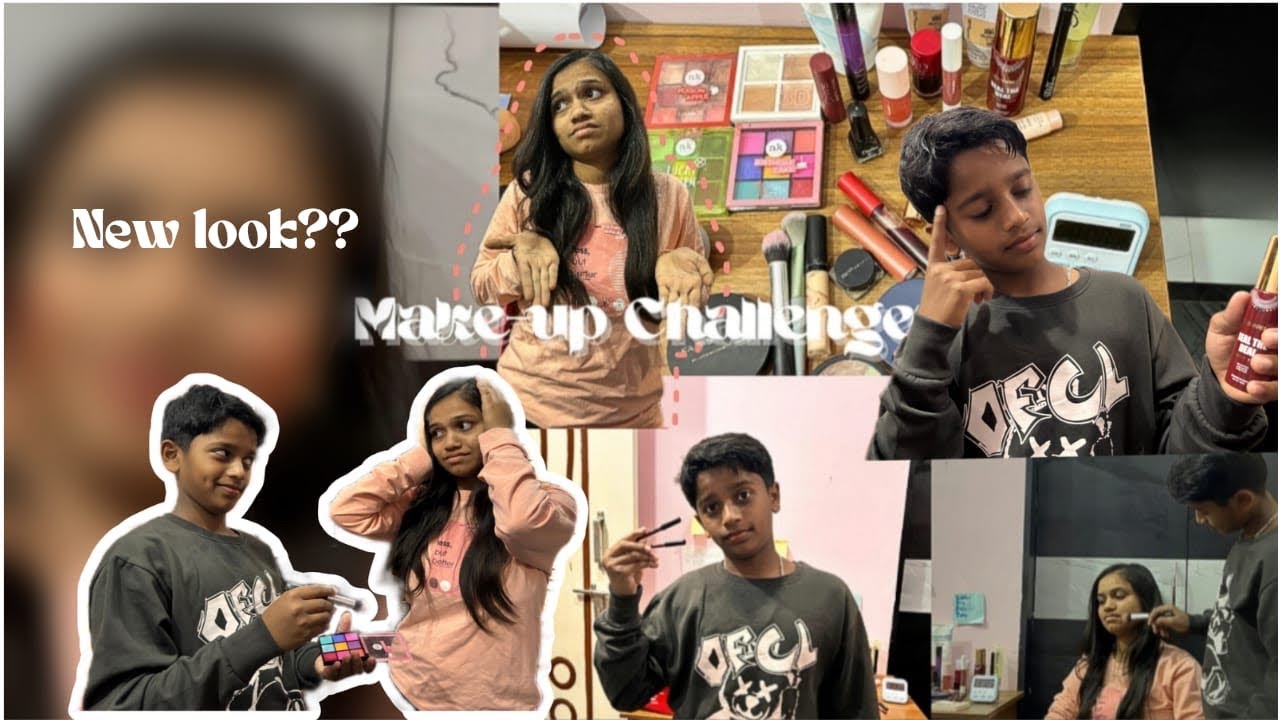 '15 Minutes Makeup Challenge With My Brother'😂(didn't end well 😭)#dontmisstheend#brotherandsister#