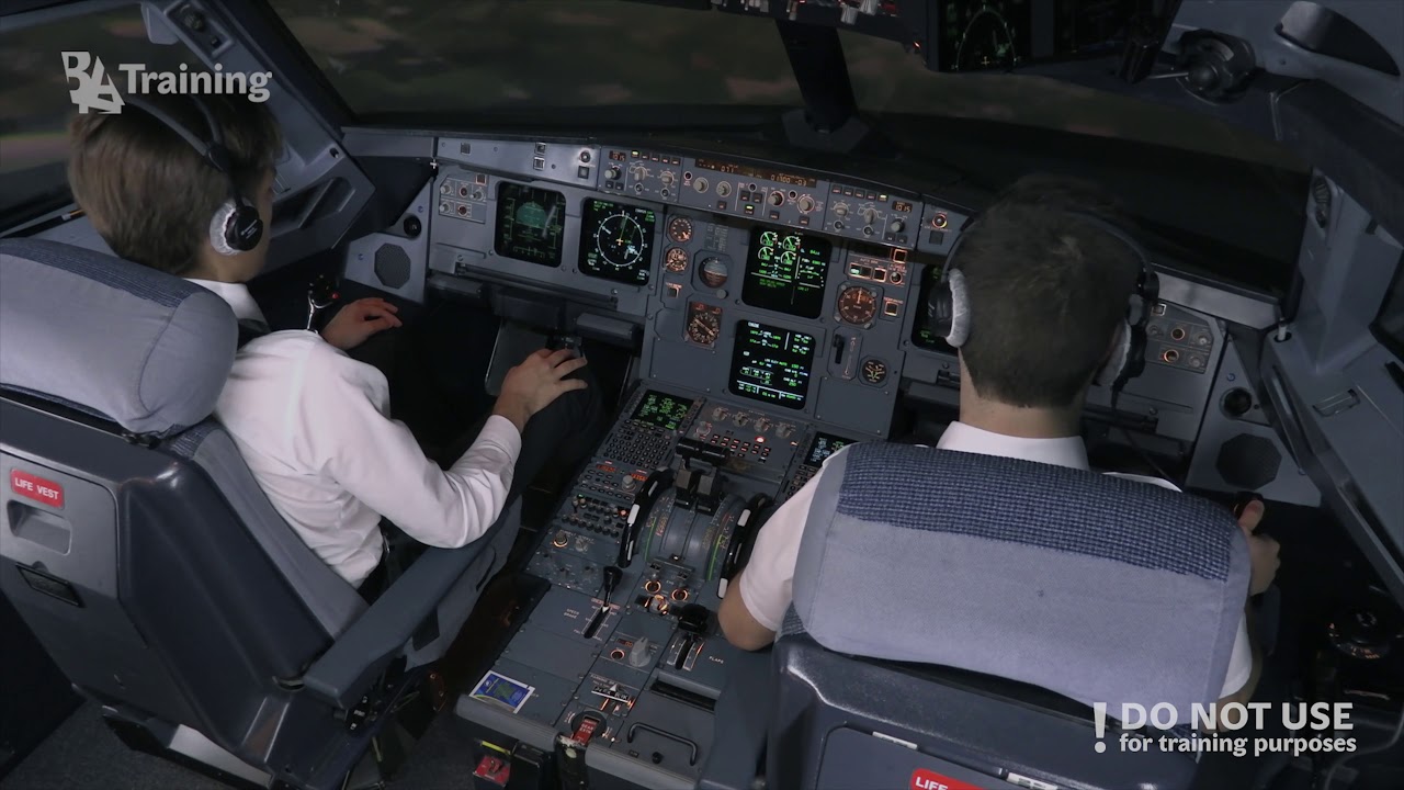 Crosswind take-off and landing with an Airbus A320: Moderate turbulence - BAA Training