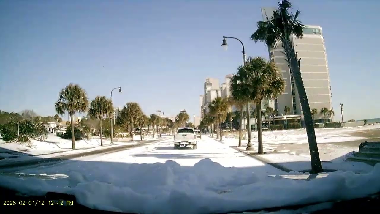 Myrtle Beach Snow 2026! A Trip Around Town!