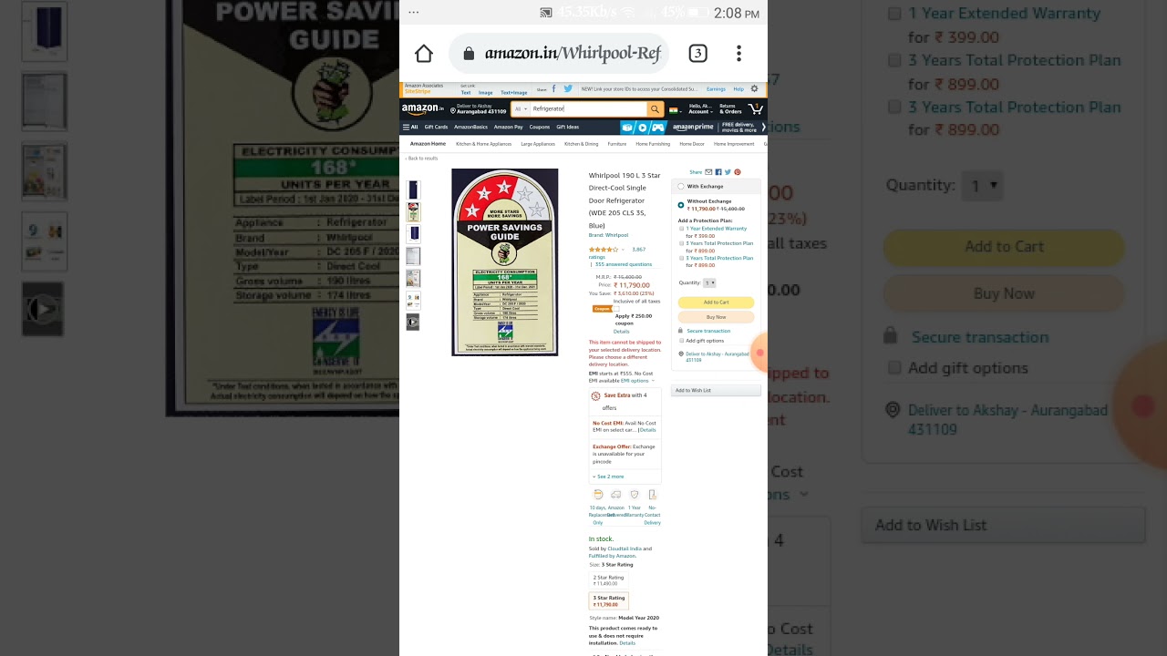 whirlpool refrigerator under 10k # shorts # youtube shorts