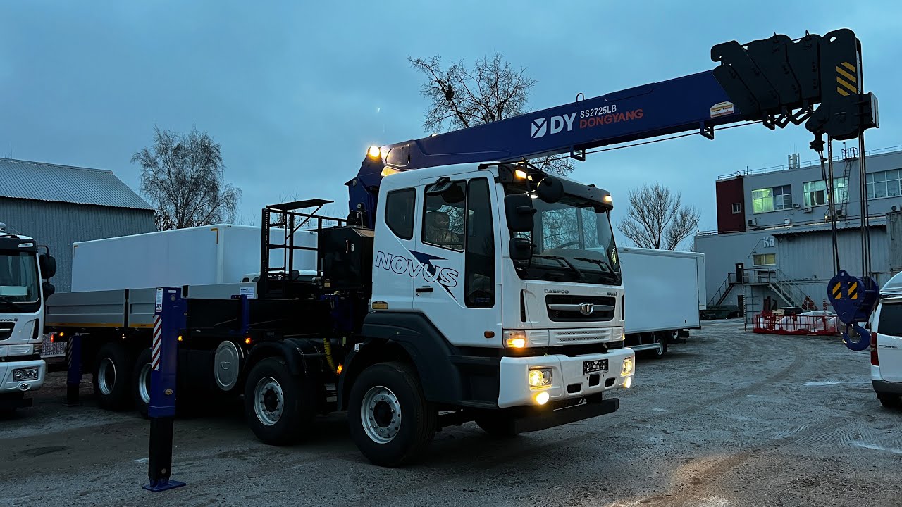 Обзор крана манипулятора 12т 21м DY 2725 LB на базе Daewoo Novus CR7D8 8x4