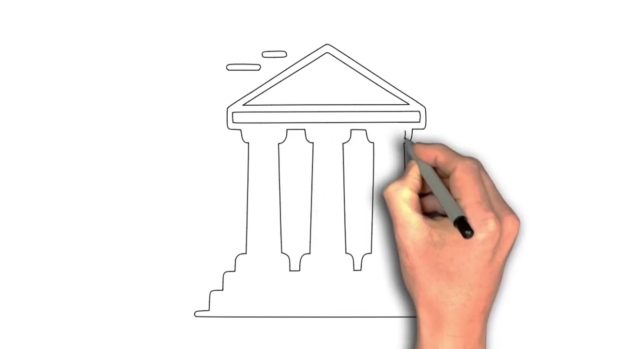 Ancient monument drawing image, Ancient Monument &ndash; Single-Line Silhouette