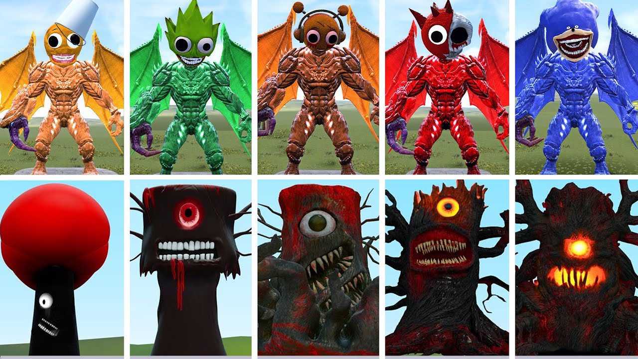 CTHULHU SPRUNKI VS EVOLVED HORROR MR TREE – WHO WILL CRUSH WHO IN GARRY’S MOD?! 💀🌳⚔️