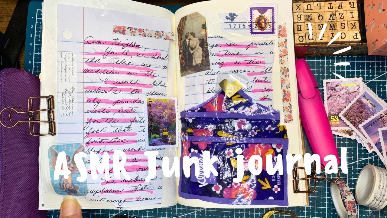 ASMR Junk Journal With Me “Love Letter Valentine theme” 💌