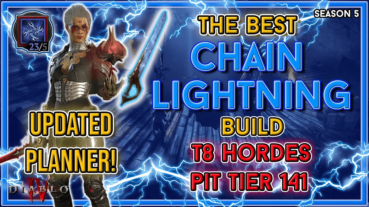 Chain Lightning Sorcerer Build Updated (T8 Infernal Hordes & Pit 141) - Season 5 Diablo 4