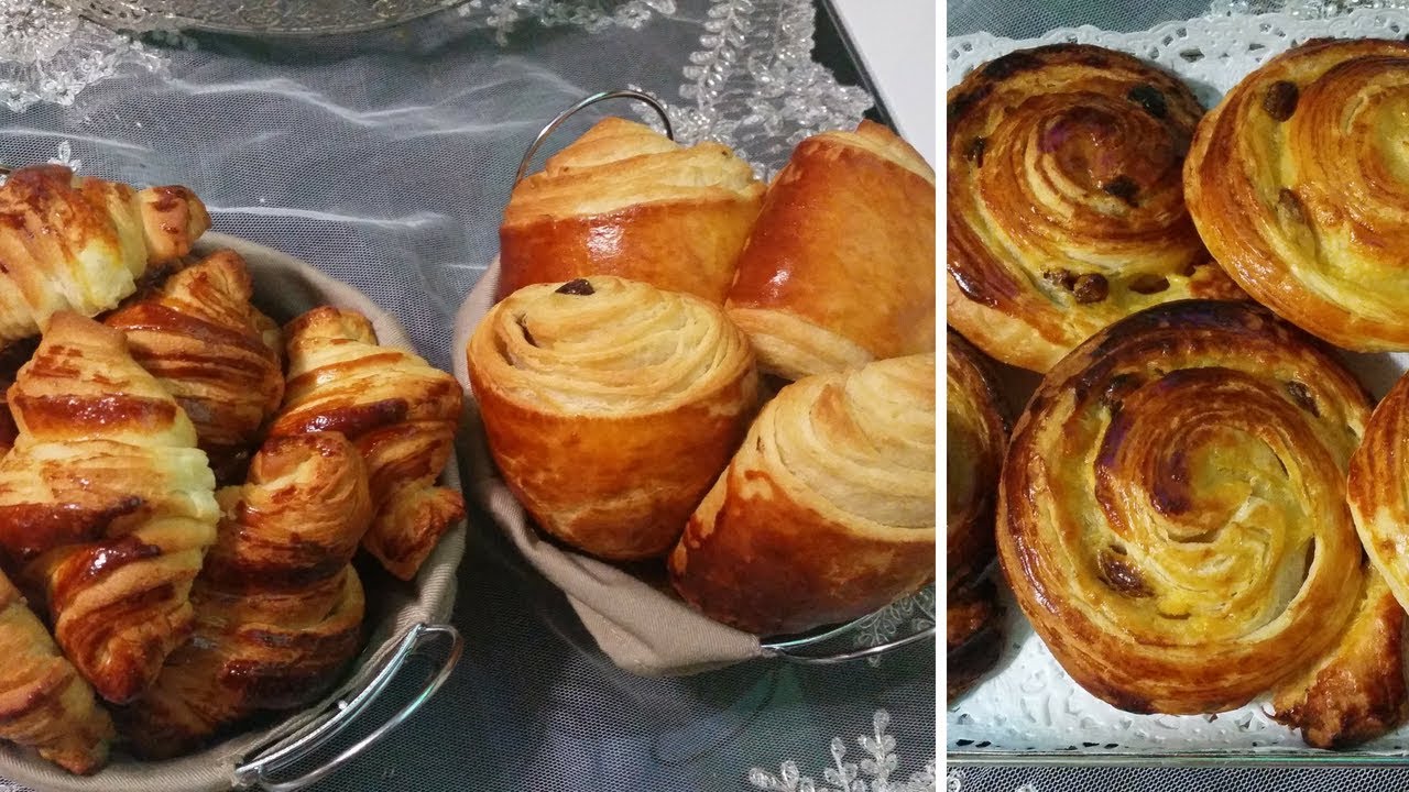شنيك بتي بان و كرواصون روعة بعجينة البريوش الخطيرة المورقة بلا توراق