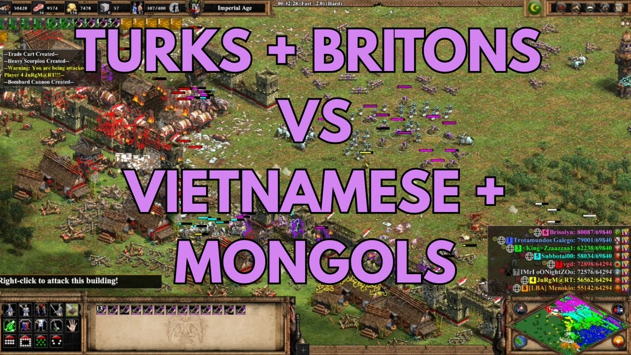 How much can BOMBARD TOWERS and CANNONS help me?! TURKS and BRITONS vs Vietnamese and Mongols