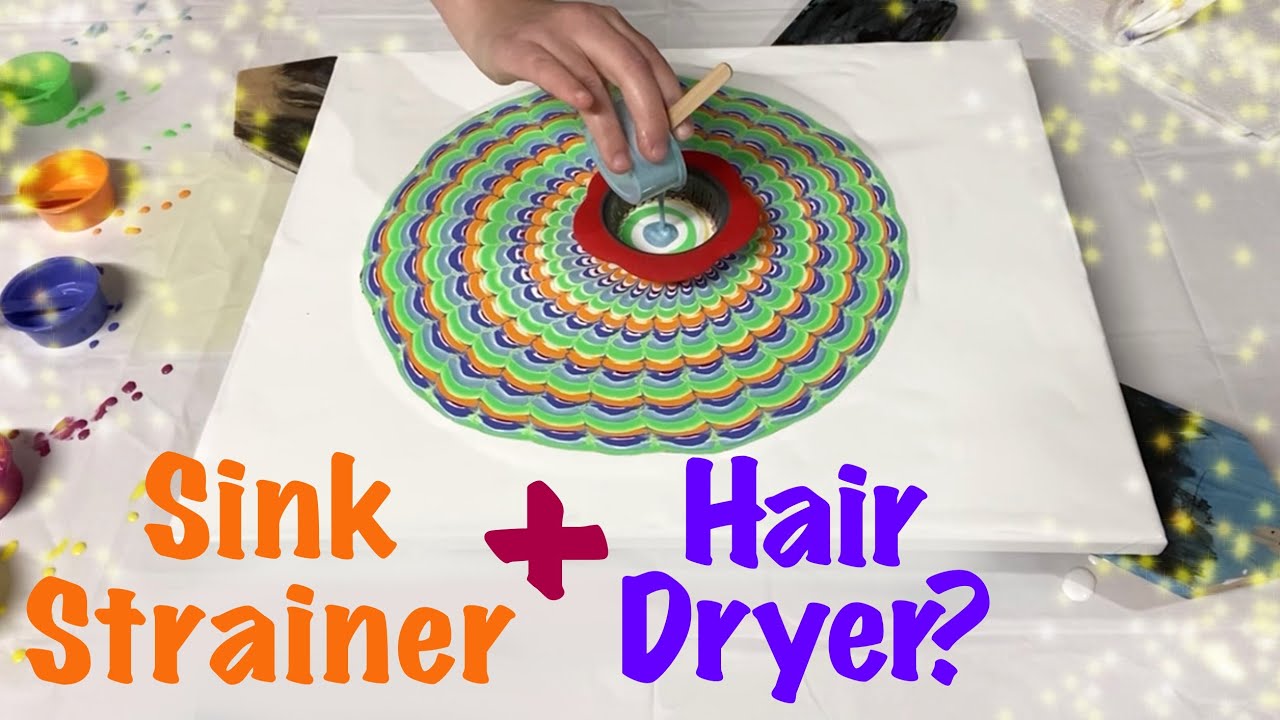 Totally GROOVY Strainer Pour With A Blowout! ✌🏻🌼😎 Fluidstock Acrylic Pouring Collaboration