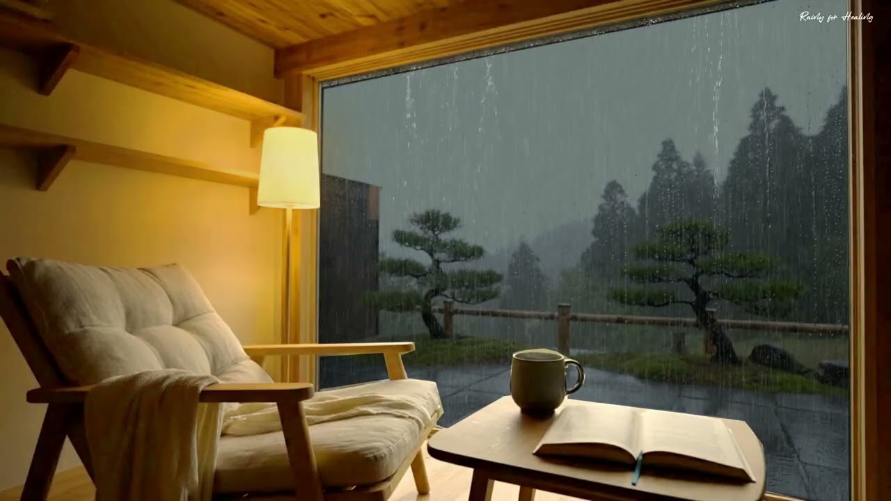 Peaceful Rainy Night in a Wooden Cabin 🌧️ Cozy Rain Sounds for Deep Sleep & Relaxation