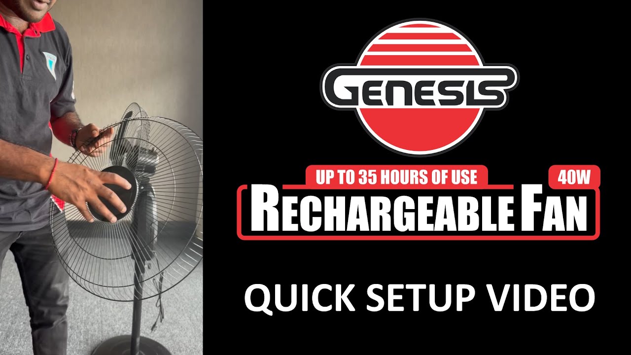 Genesis Rechargeable Fan Setup