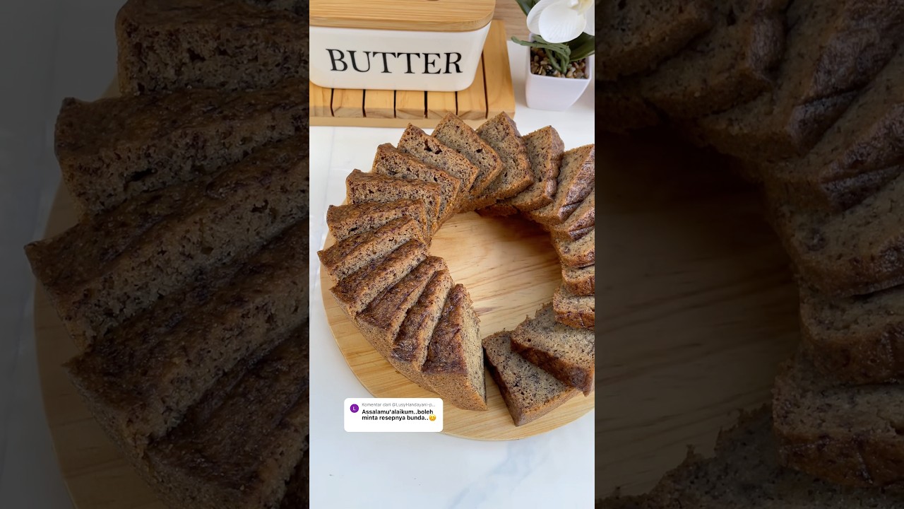 Resep Bolu Pisang Kukus 4 telur Loyang diameter 20cm tinggi 8,5cm #bolupisangkukus