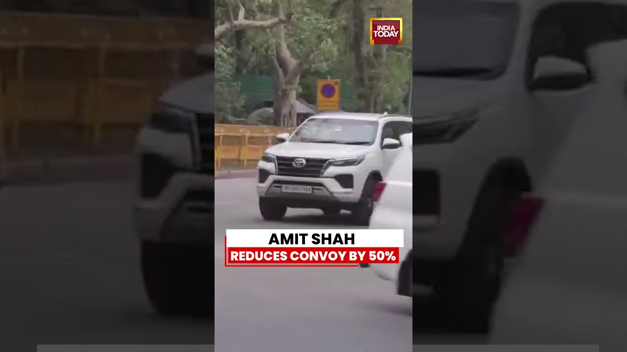 Amit Shah Follows PM Modi&rsquo;s Fuel Saving Appeal, Cuts Convoy Size to less than half #pmmodi #amitshah