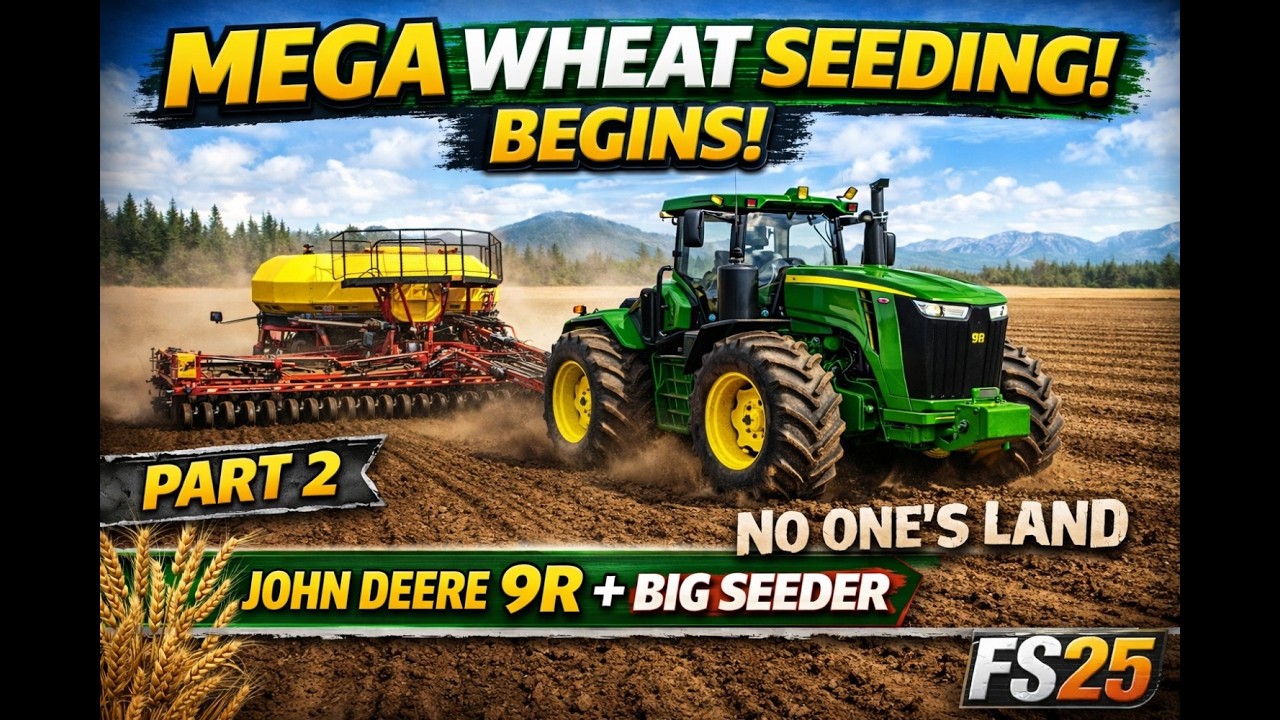 MEGA Wheat Seeding Begins! 🌾 John Deere 9R + Big Seeder | No One’s Land | FS25 | Part 2