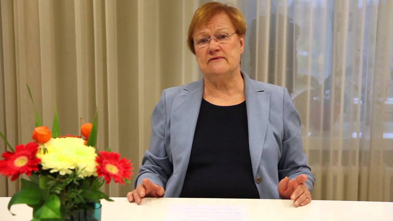 Presidentti Tarja Halosen tervehdys kouluille: 'YK ja maailman tila'