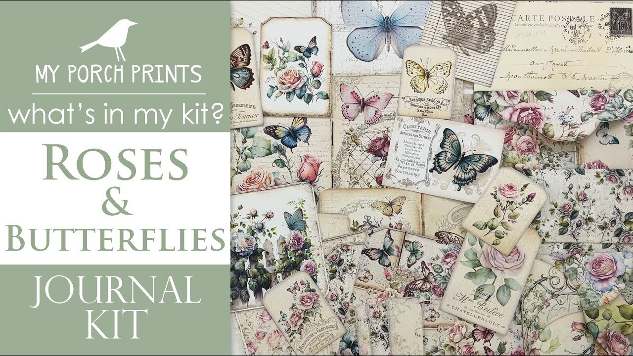 ROSES & BUTTERFLIES JOURNAL KIT 🤍| What's In My Kit | My Porch Prints Junk Journal Ideas