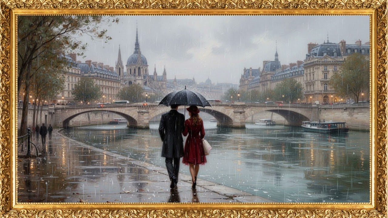 Paris in the Rain | 4K Oil Paintings | 2 Hours Revolving Gallery Art