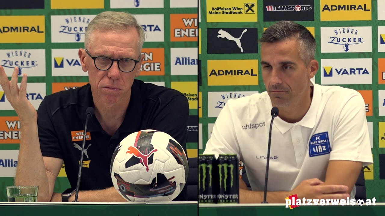 Doppelpass Peter Stöger / Mitja Mörec - Die Trainer analysieren den 1:0-Sieg von Rapid gegen BW Linz