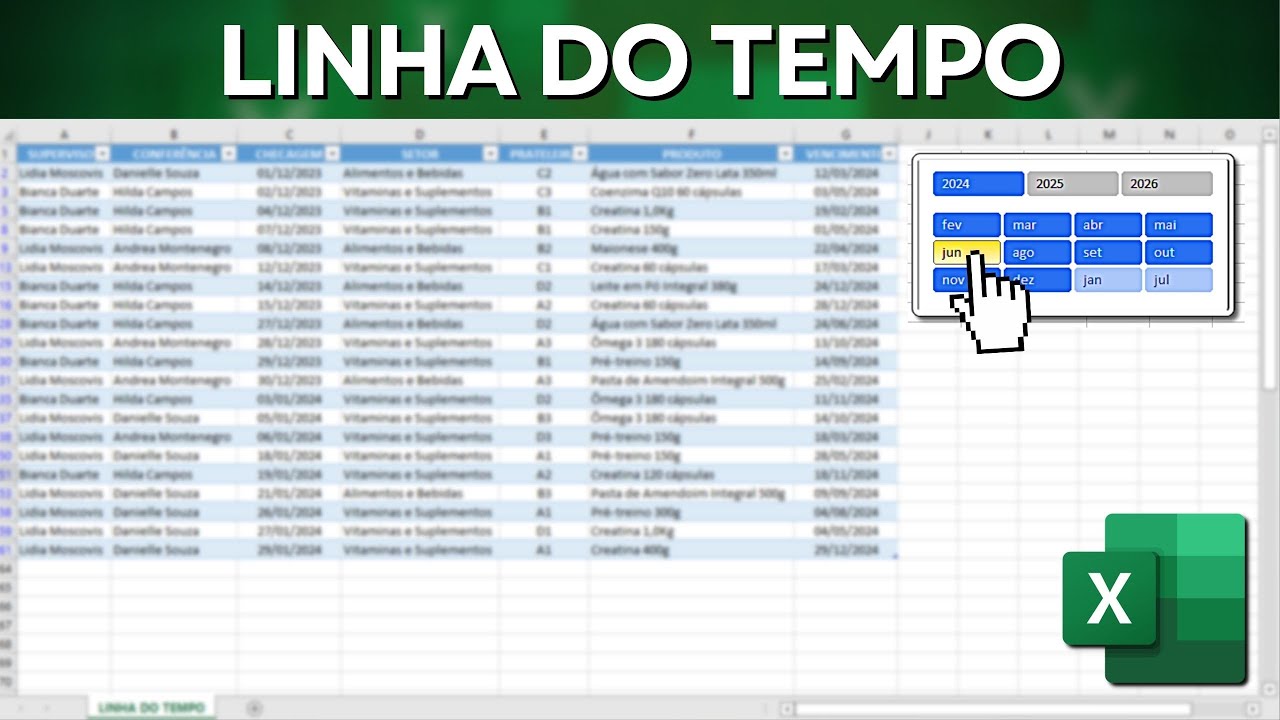 Como Fazer Linha do Tempo no Excel | Segmentação de Dados | Filtro Automático