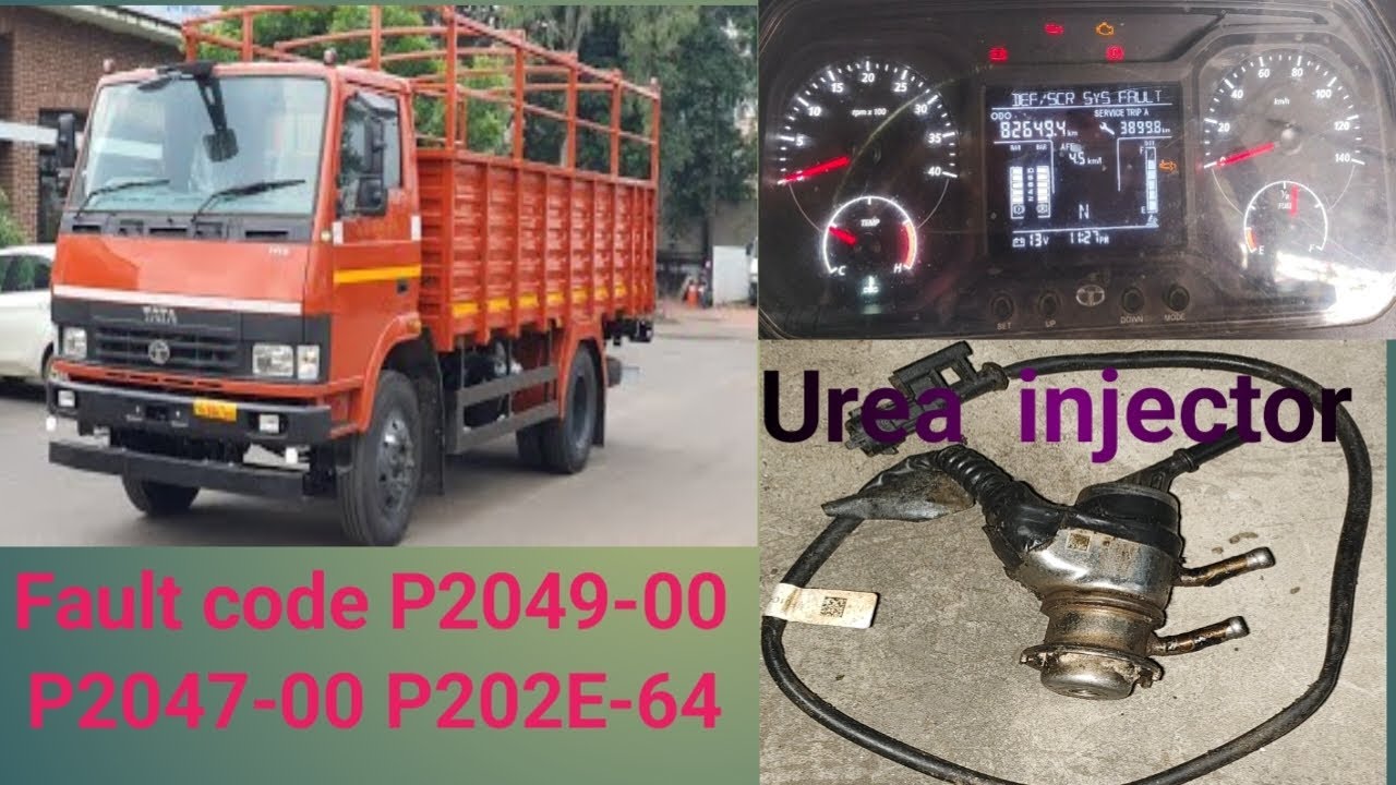 Tata BS6 fault code P2049-00 P2047-00 P202e-64 Urea injector problem #tecnician #automobile #tata