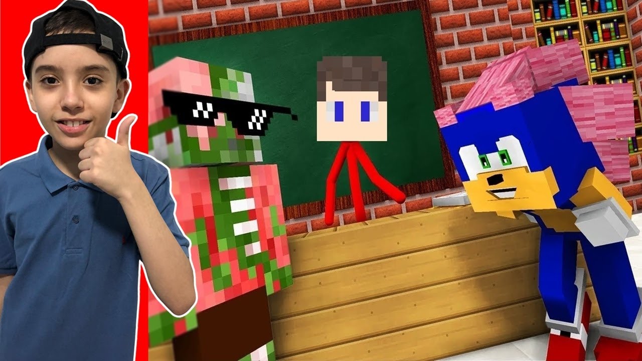 DESAFIO SONIC THE HEDGEHOG NA ESCOLA DE MONSTROS NO MINECRAFT!!