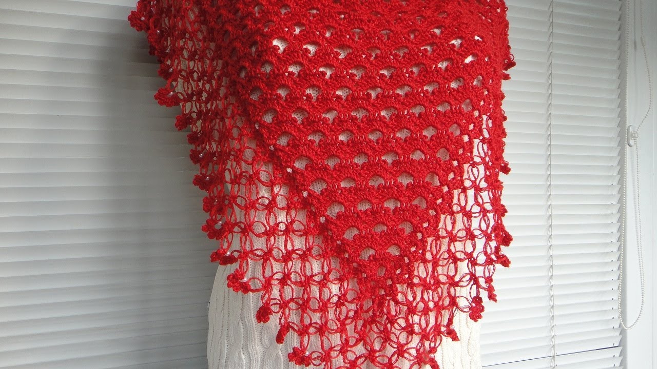 Простая шаль крючком для начинающих. Crochet shawl