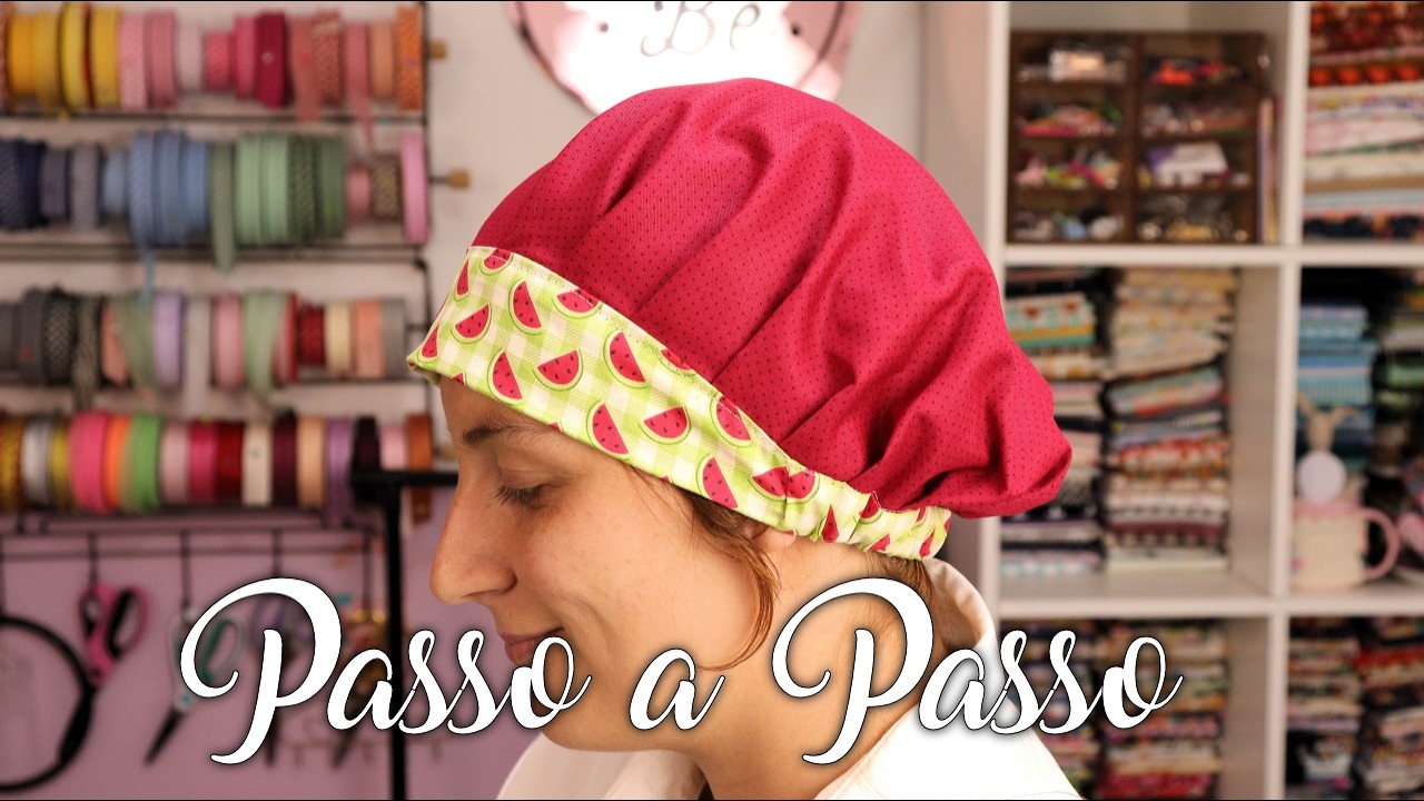 Touca de Cozinha com acabamento PERFEITO! (Sem vi&eacute;s e sem overlock!) | Passo a Passo