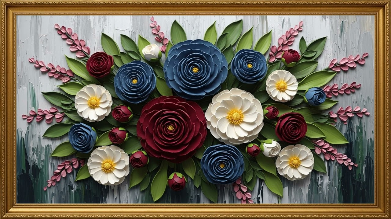 High-Detail Floral Impasto Canvas | Modern Luxury Art Piece