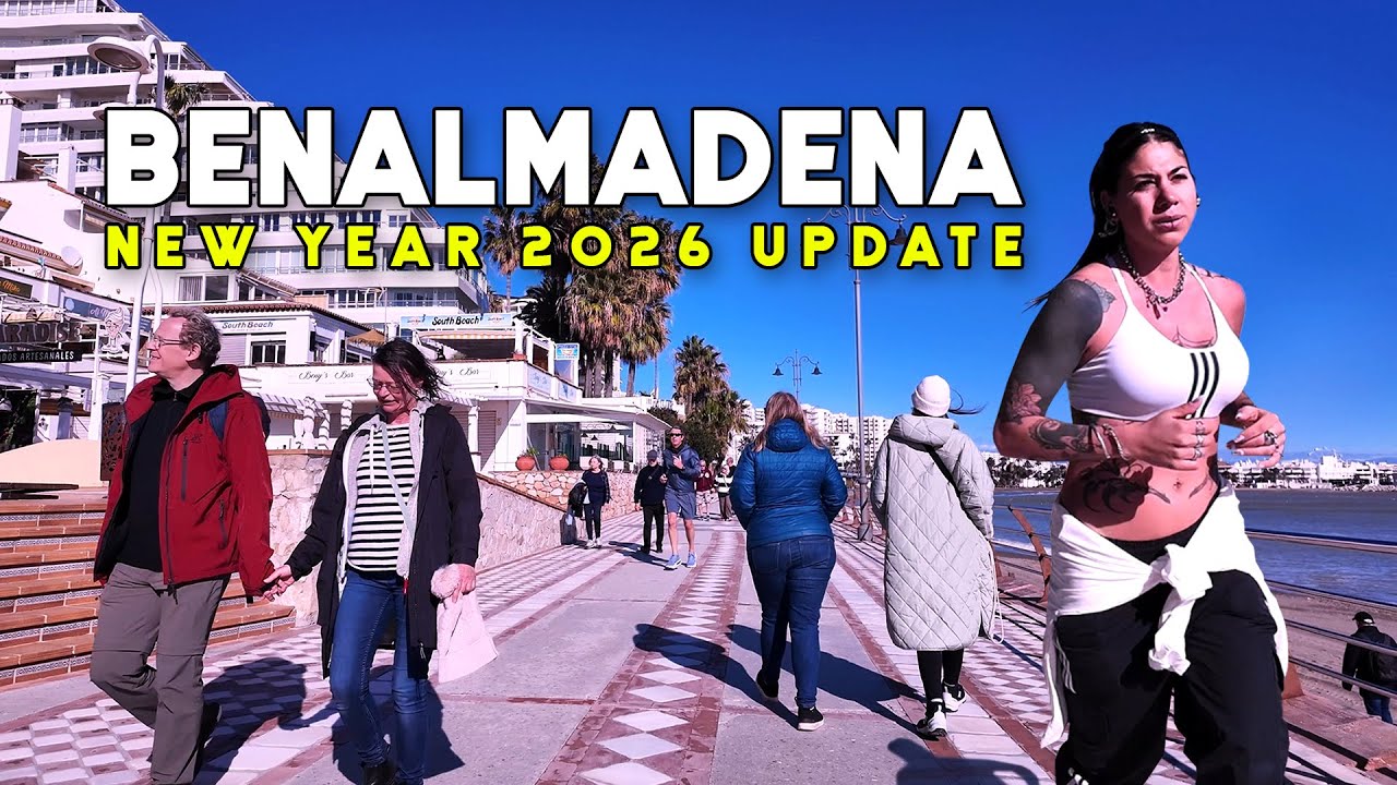 Benalmadena Spain New Year January 2026 Update Sunny Day Costa del Sol Walk | Malaga 🇪🇸