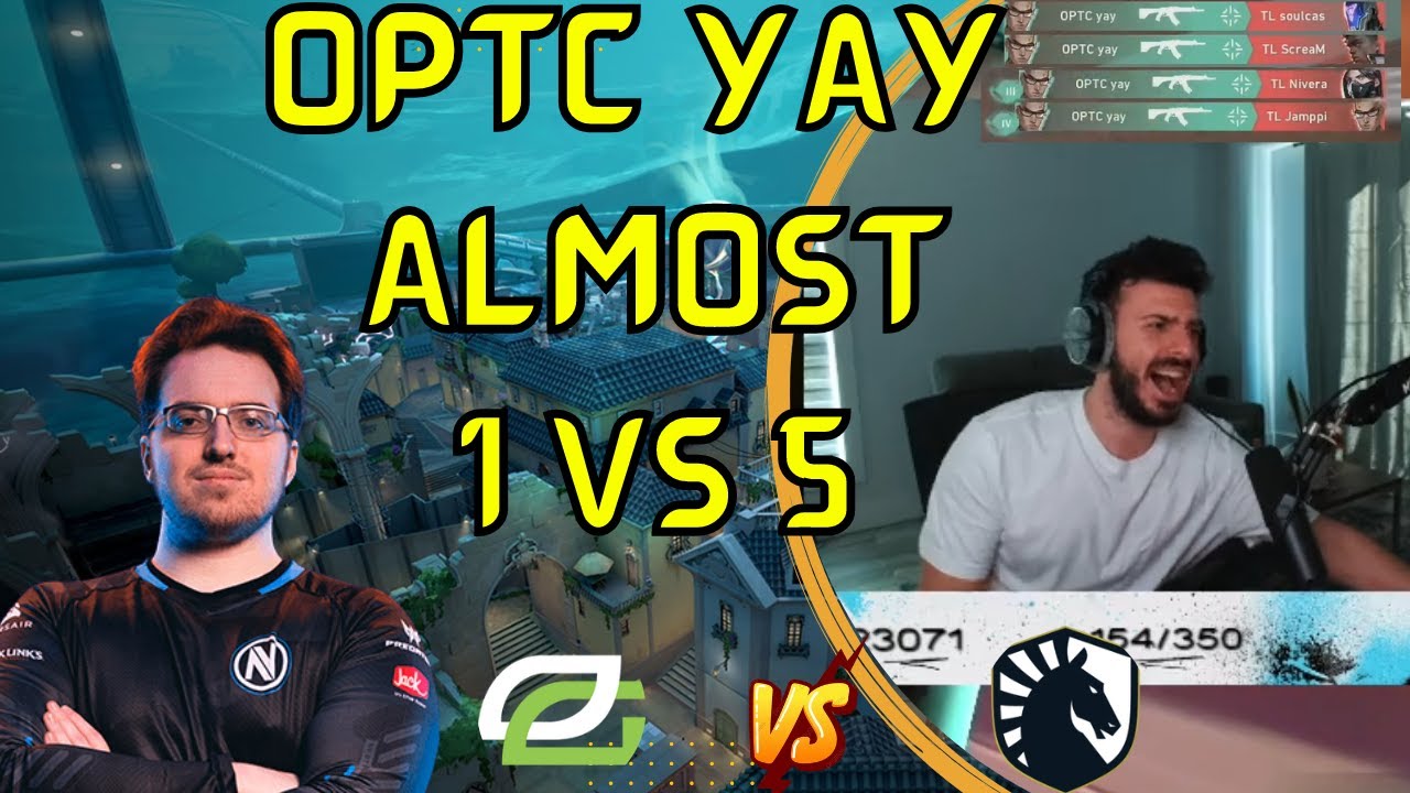 Tarik Reaction on Optc YAY Almost 1 vs 5 Clutch Against Team Liquid