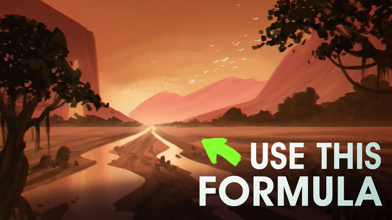 Easy Formula for Painting Simple & Visually Appealing Landscapes | Background Digital Art Tutorial