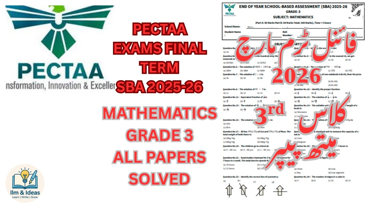 GRADE 3 MATHEMATICS PAPER PECTAA SBA END OF YEAR/ FINAL TERM 2025-26