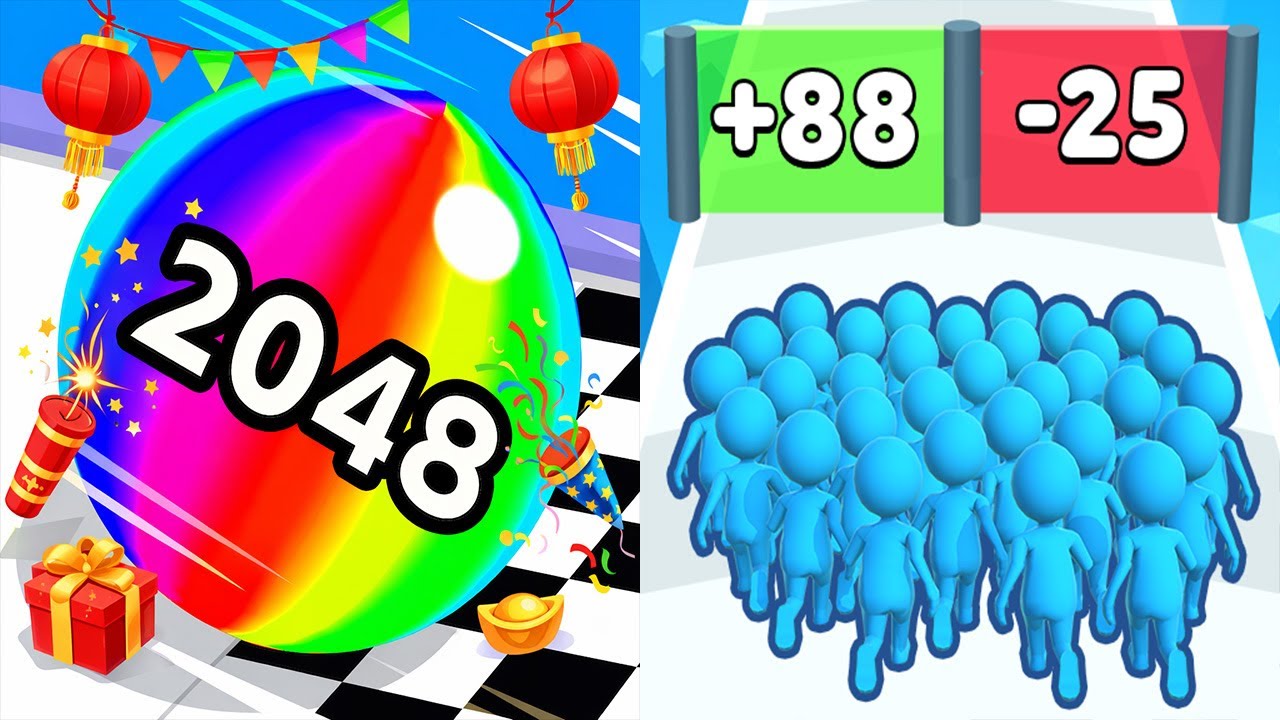 Ball Run 2048 VS Count Masters - All Levels SpeedRun Gameplay Android iOS Ep5
