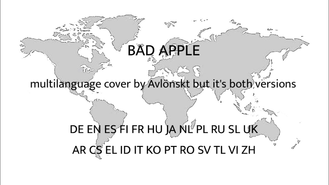 Avl&ouml;nskt&rsquo;s Bad Apple Multilanguage Cover but it&rsquo;s both versions