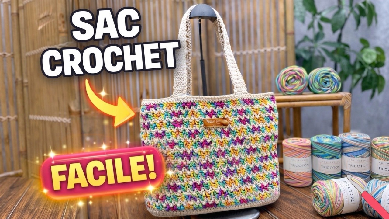 Vous allez adorer ce sac au crochet facile 😍 (tutoriel d&eacute;butant)